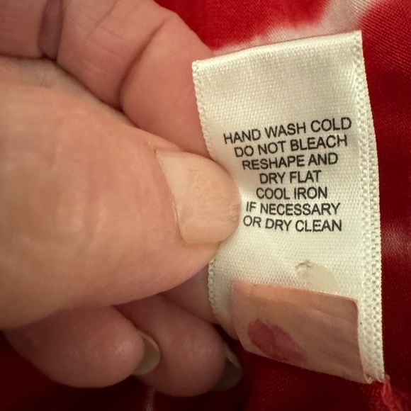 Cable and Gauge Scoop-neck T-shirt strap across back Red/white & blue TIE DYE M - Picture 10 of 10